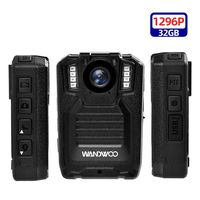 1296P Police Body Camera, Wandwoo Body Worn Camera for Police with 32GB Memory Infrared Night Vision Wide Angle IP66 Waterproof Photo Video Audio Recorder 2inch Display for Law Enforcement Police