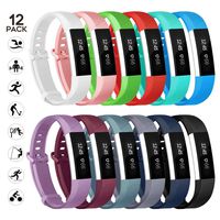 Alta HR Bands Compatible with Alta Ace Clourful Replacement Personalized Bracelet Gifts for Fashion Men & Women Slicon Waterproof Sport Smart Watch Bands with Metal Clasp (12pcs, Large)