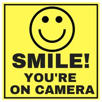 6 Smile Youre ON Camera Indoor Outdoor Stickers Decals - 3" x 3" -Laminated for Your Ultimate Protection & Durability - Self Adhesive Decal - UV Protected & Weatherproof - Heavy Duty