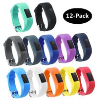 TECKMICO 12PCS Colorful Bands for Garmin Vivofit 3,Garmin Vivofit JR NO Tracker (Buckle Design, 12-Pack)