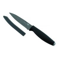 Kuhn Rikon 4-Inch Colori Titanium Serrated Paring Knife, Black/Silver