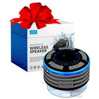 Bluetooth Shower Speaker by Johns Avenue. Waterproof - Wireless - Portable Speaker with Strong Suction Cup and LED Mood Lights.