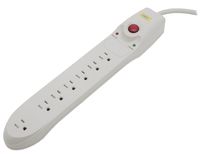 Hubbell HBL7PS1050A Non-Metallic SpikeSheild Surge Protection Power Strip, Off White