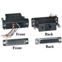 GOWOS Modular Adapter, Black, DB25 Male to RJ45 - Universal Grounded DVI USB HDMI Gender Ethernet Modem Converter Wall Plug Charger