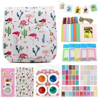 QUEEN3C Flamingo White Accessories Kit for Fujifilm Instax Mini 9 Instant Camera, with Camera Case + Album + Filters & More Accessories for Fujifilm Mini 9 8 8 Camera. (Bundle, Flamingo White)