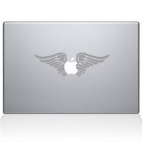 The Decal Guru Cherub Angel Wings MacBook Decal Vinyl Sticker - 15" MacBook Pro (2015 & Older) - Silver (0155-MAC-15P-S)