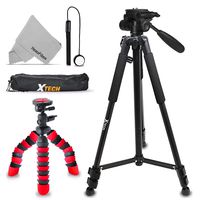 Xtech Double Tripod Kit with 72" Inch Tripod + 12" Flexible Tripod for Canon Powershot SX730 HS, SX620 HS, SX720 HS, SX710 HS, SX610 HS, G9 X Mark II, G7 X Mark II, SX540 HS, SX42
