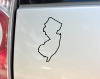 New Jersey Vinyl Decal Laptop Car Truck Bumper Window Sticker, 6.5" x 3.5", Black