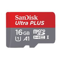 SanDisk Ultra Plus 16GB MicroSDHC UHS-I Memory Card with Adapter