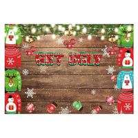 Funnytree 7x5ft Christmas Ugly Sweater Party Backdrop Merry Xmas Rustic Wooden Wall Snowflake Photography Background Winter Elfed Wood Baby Portrait Holiday Cake Table Decoration Banner Photo Booth