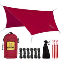 Wise Owl Outfitters Rain Fly Tarp - The WiseFly Premium 11 x 9 ft Waterproof Camping Shelter Canopy - Lightweight Easy Setup for Hammock or Tent Camp Gear - Crimson Red