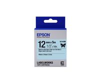 Epson LabelWorks Ribbon LK (Replaces LC) Tape Cartridge ~1/2" Black on SkyBlue (LK-4LBK) - for use with LabelWorks LW-300, LW-400, LW-600P and LW-700 Label Printers