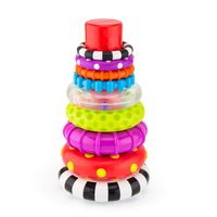 Sassy Stacks of Circles Stacking Ring STEM Learning Toy, 9 Piece Set, Age 6+ Months