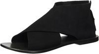LFL by Lust for Life Women's L-frejah Flat Sandal, Black Suede, 7.5 Medium US
