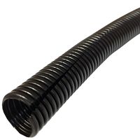 Electriduct 3/8" Split Wire Loom Tubing Polyethylene Flexible Conduit (0.37 Inch OD) - 20 Feet - Black