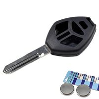 HQRP Remote Key Shell and Two Batteries compatible with Mitsubishi Galant 2006 2007 2008 2009 2010 06 07 08 09 10 Key-Fob Case Cover Smart Key FOB
