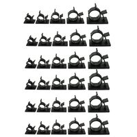 Cable Clips Self-Adhesive Wire Holder Cable Organizer Cord Management Clamps with Adjustable Backed Black (30 Pack)