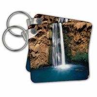 3dRose Arizona, Grand Canyon, Mooney Falls in Havasupai Indian Reservation - Key Chains, 2.25" x 2.25", Set of 2 (kc_229584_1)