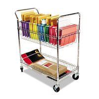 ALERA MC343722CR Carry-all Cart/Mail Cart, Two-Shelf, 34-7/8w x 18d x 39-1/2h, Chrome