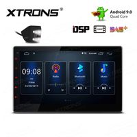 XTRONS Android 9.0 Car Stereo Radio Player 10.1 Inch Touch Screen Double Din GPS Navigation Built-in DSP Bluetooth Head Unit Supports Android Auto Full RCA WiFi OBD2 DVR TPMS with Reversing Camera