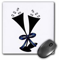 3dRose LLC 8 x 8 x 0.25 Inches Two Black Champagne Flutes Mouse Pad (mp_60750_1)
