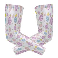 Fashion Sports Arm Supports Funny Cute Pineapple Colorful Abstract Basketball Shooter Sleeves Sunscreen Cuff Stretched Fabric for Football, Volleyball, Baseball Protection, Youth & Adult Sizes(1 Pair)