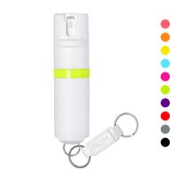 POM White Pepper Spray Keychain Model - Maximum Strength Self Defense OC Spray Safety Flip Top 10ft Range Compact Discreet for Keys Backpack Quick Key Release (Lime)