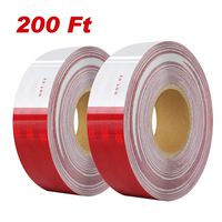 DOT-C2 Reflective Safety Tape 2" x 200' Red/White Conspicuity Tape for Vehicles, Trailers, Boats, Signs