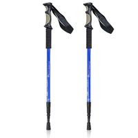 BAFX Products - 2 Pack - Anti Shock Hiking / Walking / Trekking Trail Poles - 1 Pair, Blue, Royal Blue