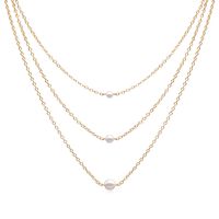 So Pretty Dainty Gold Pearl Choker Necklaces Handmade Tiny Single Pearl Layering Chain Necklaces Set for Women Girls