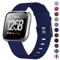 XIMU Bands Compatible with Fitbit Versa/Versa 2 / Versa Lite, Soft Woven Fabric Replacement Band Quick Release Canvas Strap Wristbands Accessories Women Men for Versa Smart Watch