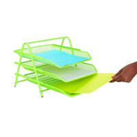 Mind Reader 3TPAPER-GRN 3 Tier Letter Tray Pull Out Drawer Organizer, Folders, Files, Documents, Mail, Green