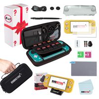 Complete Starter Kit for Nintendo Switch Lite with Tempered Glass Screen Protector, Travel Case, Foldable Stand, and more