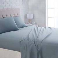 AmazonBasics Lightweight Super Soft Easy Care Microfiber Sheet Set with 16" Deep Pockets - California King, Spa Blue