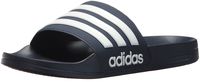 adidas Men's Adilette Shower Slide Sandal, White/Collegiate Navy, 4 M US