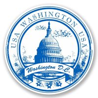 2 x 25cm/250mm Washington D.C. Vinyl Sticker Decal Laptop Travel Luggage Car iPad Sign Fun #5752