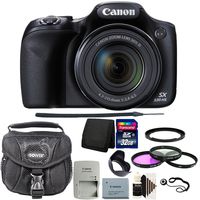 Canon PowerShot SX530 Digital Camera Black + Adapter Ring + 3 Piece Filter Kit + Tulip Lens Hood + 32GB Memory Card + Wallet + Case + Lens Cap Holder + 3pc Cleaning Kit