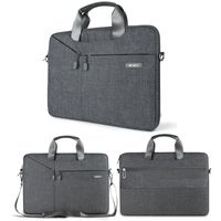 WIWU Multifunctional Business Briefcase Luxury Portable Laptop Sleeve Case Carrying Messenger Bag for 13" to 15.6" Macbook Air Pro Retina Ultrabook Netbook (Gray, 15.6 inch)
