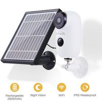 CTVISON Indoor/Outdoor Wireless Rechargeable Solar Powered Security Camera System,1080p HD 2-Way Audio Night Vision with PIR Motion Sensor SD Card Slot and Cloud Service