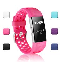 POY Replacement Bands Compatible for Fitbit Charge 2, Adjustable Breathable Wristbands with Air Holes Straps