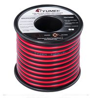 TYUMEN 40 Feet 18 AWG Gauge 2 Conductor Stranded Red Black Car Home Stereo Speaker Audio Cable Electrical Hookup Wire - 99.95% Oxygen Free Copper Wires