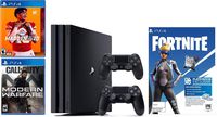 2019 Playstation 4 PS4 Pro 1TB Console + Two Dualshock-4 Wireless Controllers + (Call of Duty: Modern Warfare, Madden NFL 20, Fortnite) Bundle