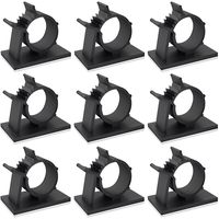 Karcy 20Pcs 15mm 0.6" Black Adhesive Backed Nylon Wire Adjustable Cable Clips Clamps for Cord Management