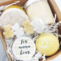 Mama Bear Spa Gift Set. Baby Shower Gifts for New Moms. Pampering Boxed Set for Mothers to Be