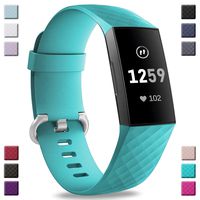 Hamile Bands Compatible with Fitbit Charge 3, Waterproof Replacement Watch Strap Fitness Sport Band Wristband for Fitbit Charge 3, Small, Teal