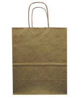 Jillson Roberts 12-Count Medium 8" x 10.5" x 4.75" Recycled Kraft Bags Available in 20 Colors, Gold Metallic