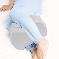 Ergonomic Knee Pillow for Side Sleepers - Orthopedic Memory Foam Knee Pillow for Spine Alignment & Back Pain - Soft Cover with Stabilizing Strap - Knee Wedge Pillow for Deep Night's Sleep