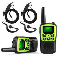Ankreu Walkie Talkies for Adults &Kids Long Range Walkie Talkie 2 Way Radio up to 5 Miles Range in The Open Fields 22 Channel FRS/GMRS UHF Handheld Walky Talky with Headsets/Earpieces 2 Pack Green