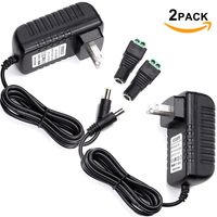 DC12V 2A Power Supply Adapter, SANSUN AC100-240V to DC12V Transformers, Switching Power Supply for 12V LED Strip Lights, 12 Volt 2 Amp Power Adaptor, 2.1mm X 5.5mm US Plug (1pcs) (2 Pack)