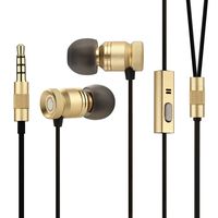 Wired Earbuds with Microphone,GGMM Nightingale Earphones with Mic,Dual Driver in Ear Buds,Noise Isolating and Full Metal Durable Headphones (Gold)